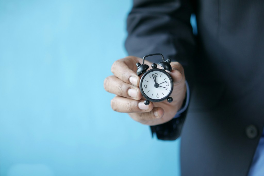 Clock showing approaching tax due date